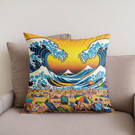 Seaside Pop Spectacle Cotton Cushion