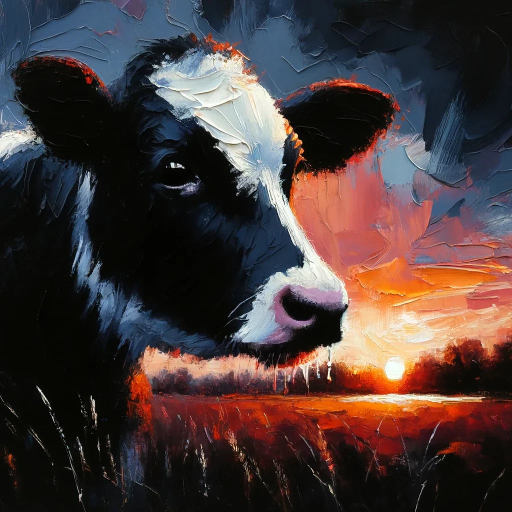 Dusk Solitude Cow Canvas