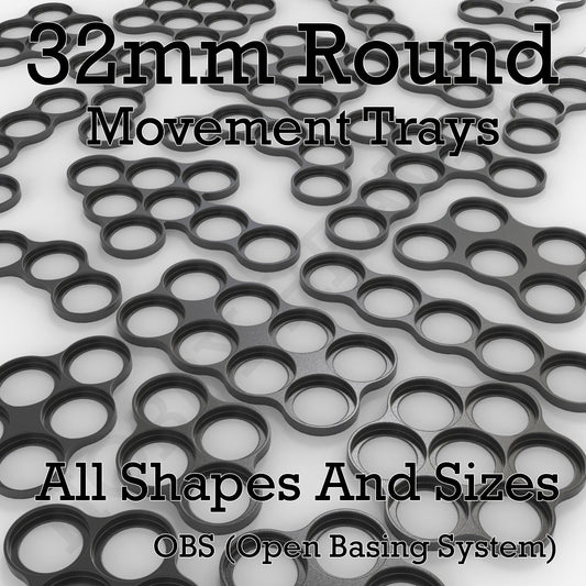 32mm Movement Trays for Tabletop Games | Compatible with Popular Miniatures | Full Range