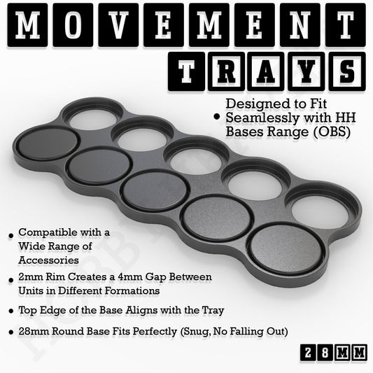 28mm Movement Trays for Tabletop Games | Wargaming | Full Range