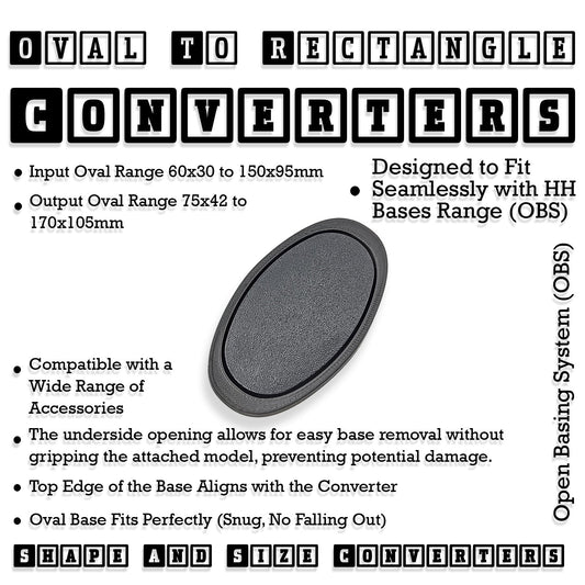 Oval to Oval Bases Size Converters 3D Print Full Range