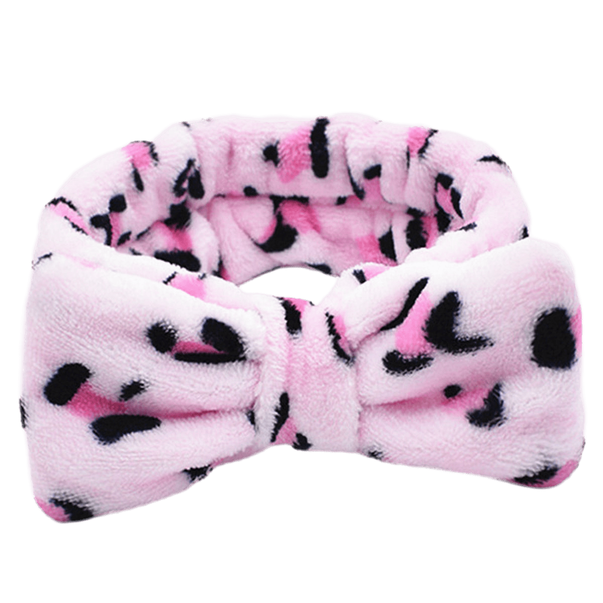 Shower Hot Pink Leopard Print Headband - Fluffy Makeup Hair Band