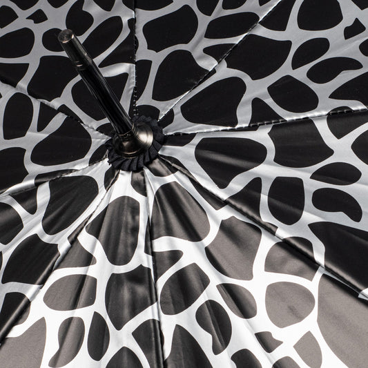 Everyday Giraffe Print (Metallic) Silver Stick Umbrella