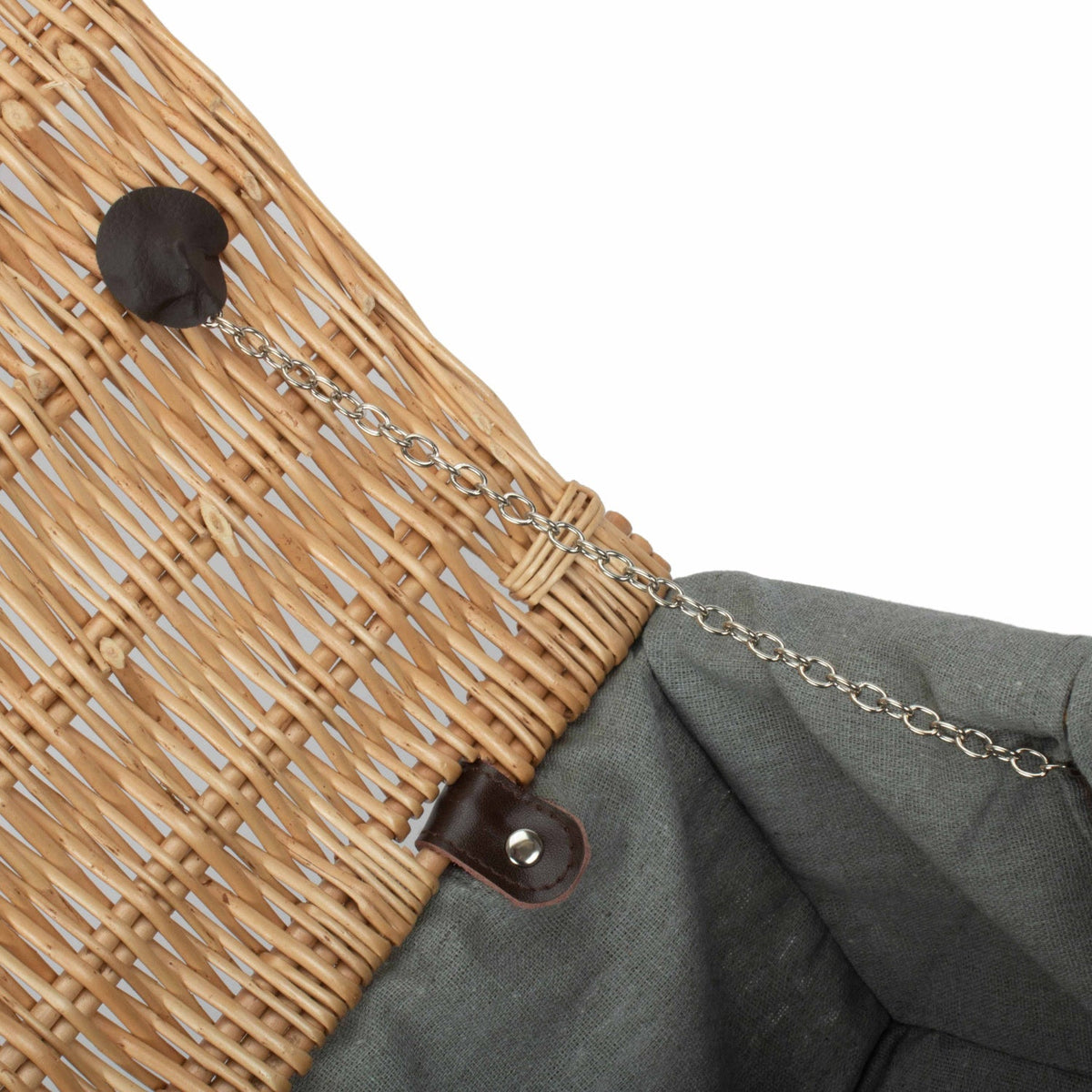 18 Inch Buff Willow Hamper Trunk with Grey Sage Lining