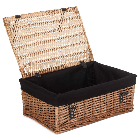 18 Inch Split Willow Hamper with Black Lining
