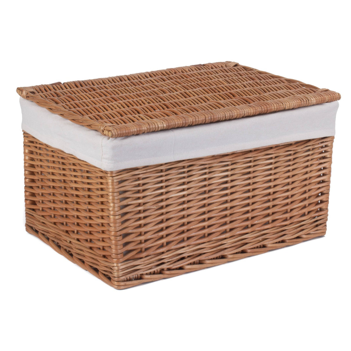 Double Steamed Storage Willow Hamper with White Lining Set 3
