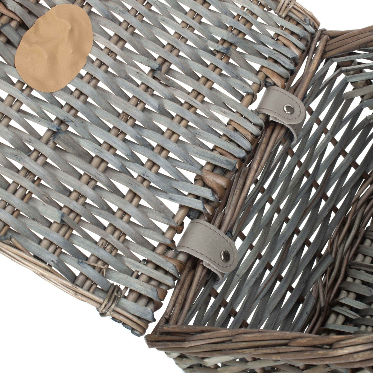 Small Antique Wash Split Willow Chest Hamper