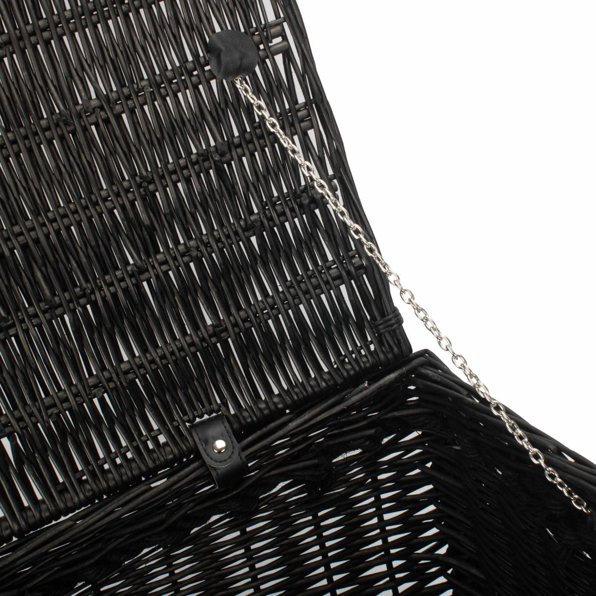 27 Inch Black Willow Rope Handled Hamper Trunk