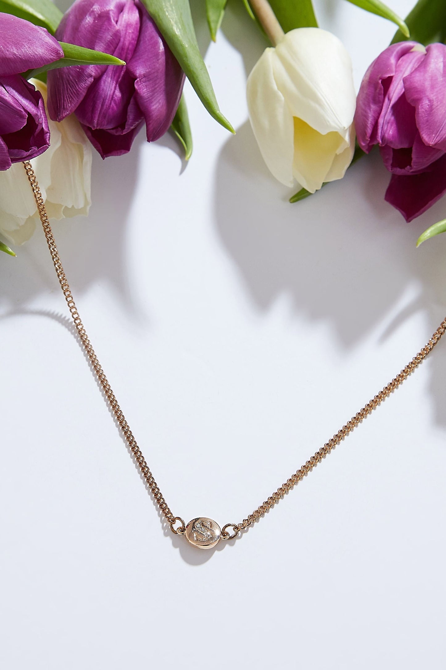 Louche Letter Disc Necklace Gold