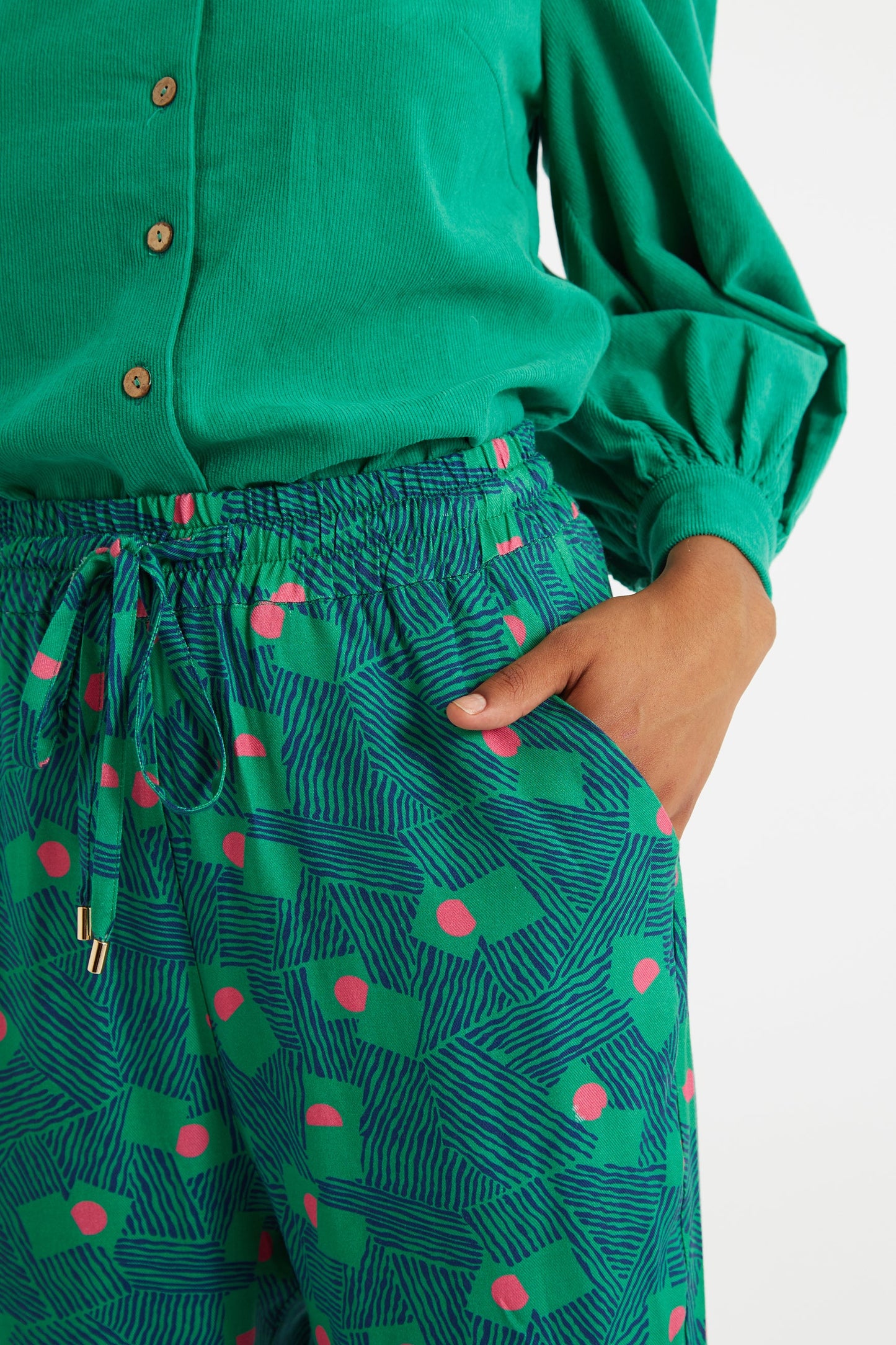 Emmanuelle Bauhaus Abstract Pyjama Style Trousers