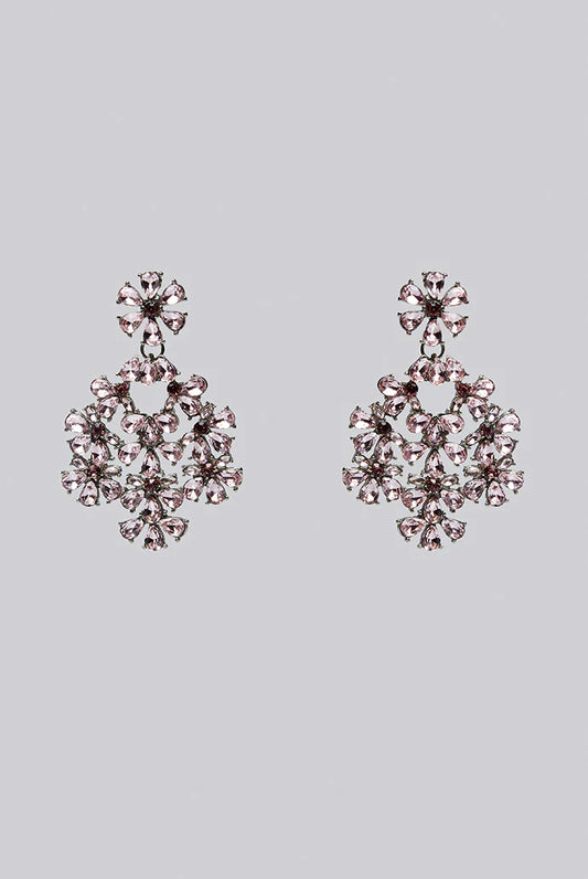 Evie Floral Drop Oversized Stone Earrings