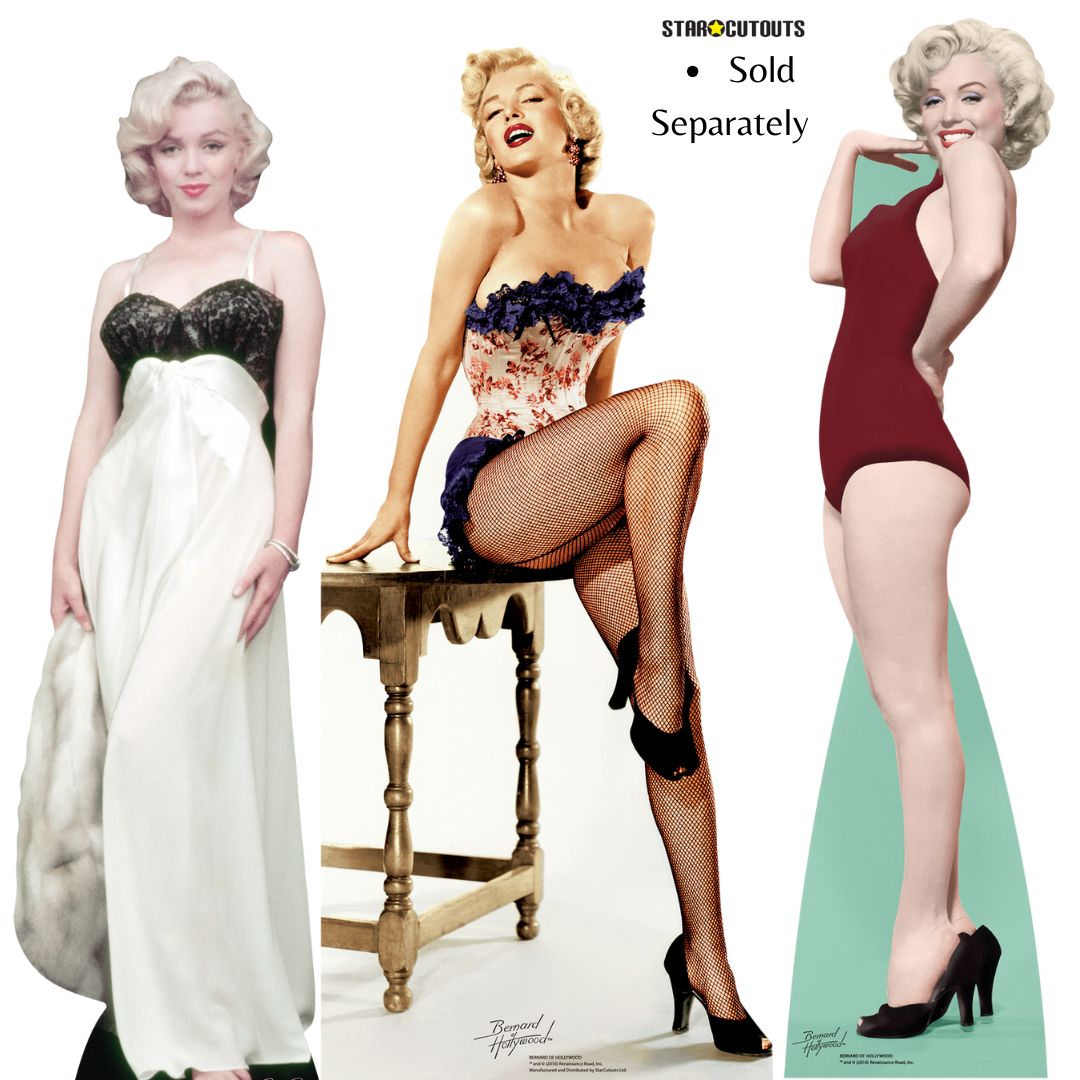 Marilyn Monroe White Gown and Fur Cardboard Cut Out Height 169cm