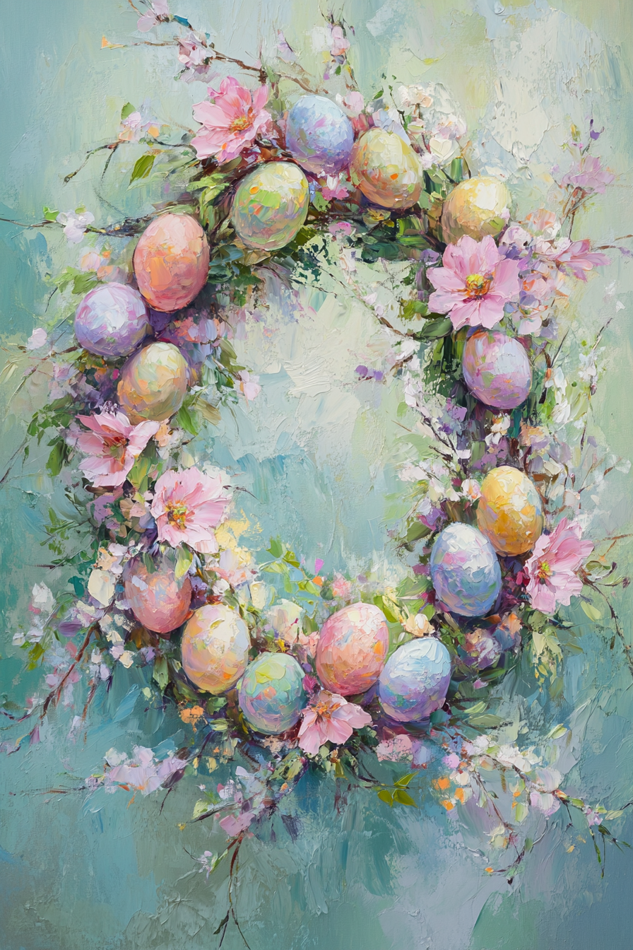 Easter Wreath Elegance Canvas