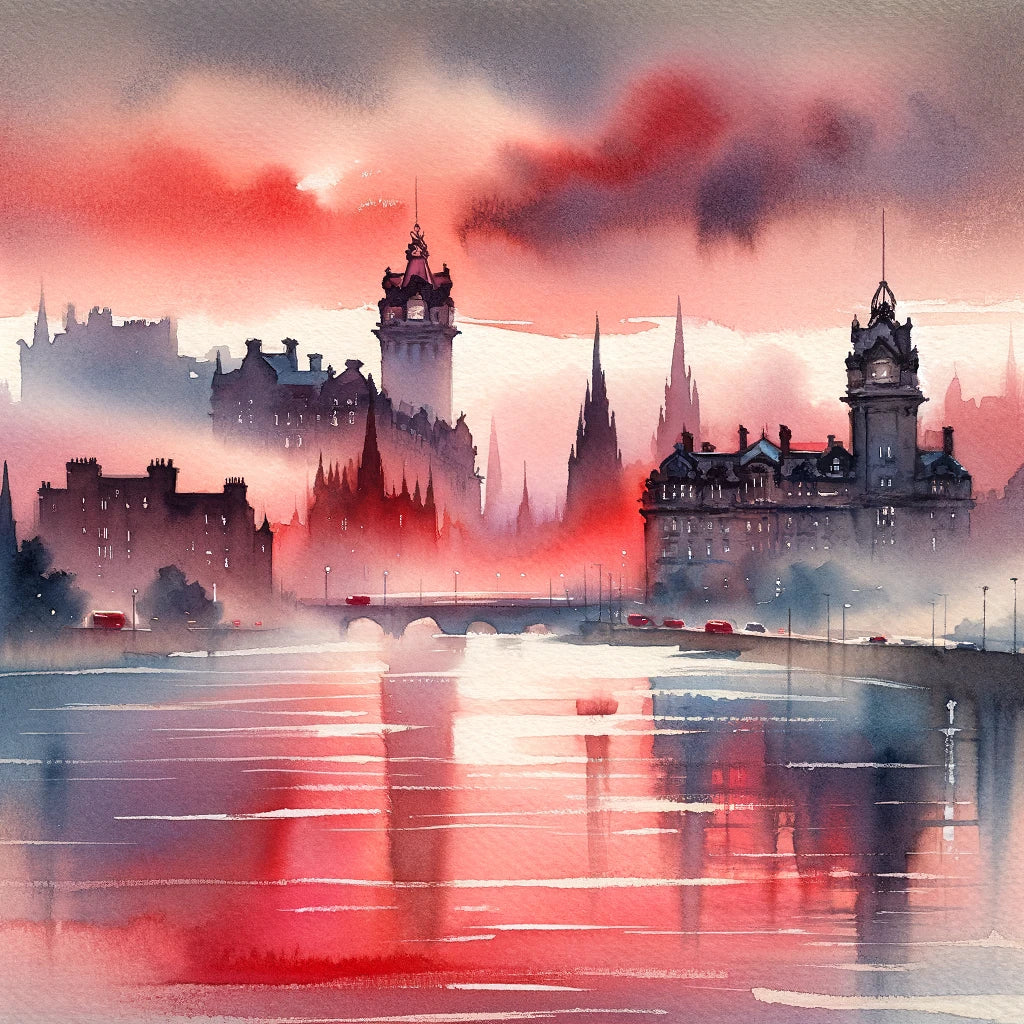 Edinburgh Sunset Serenity Canvas