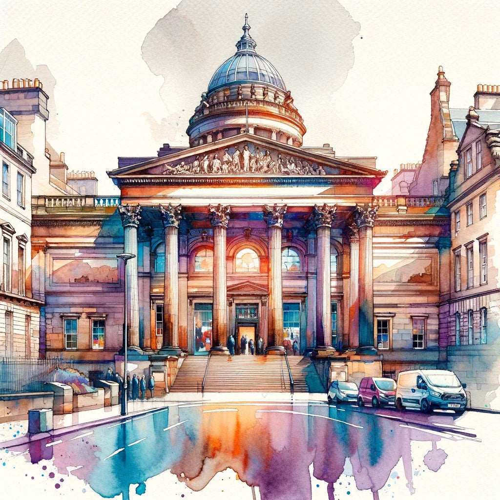 Edinburgh Walker Gallery Watercolor Essence Cotton Cushion