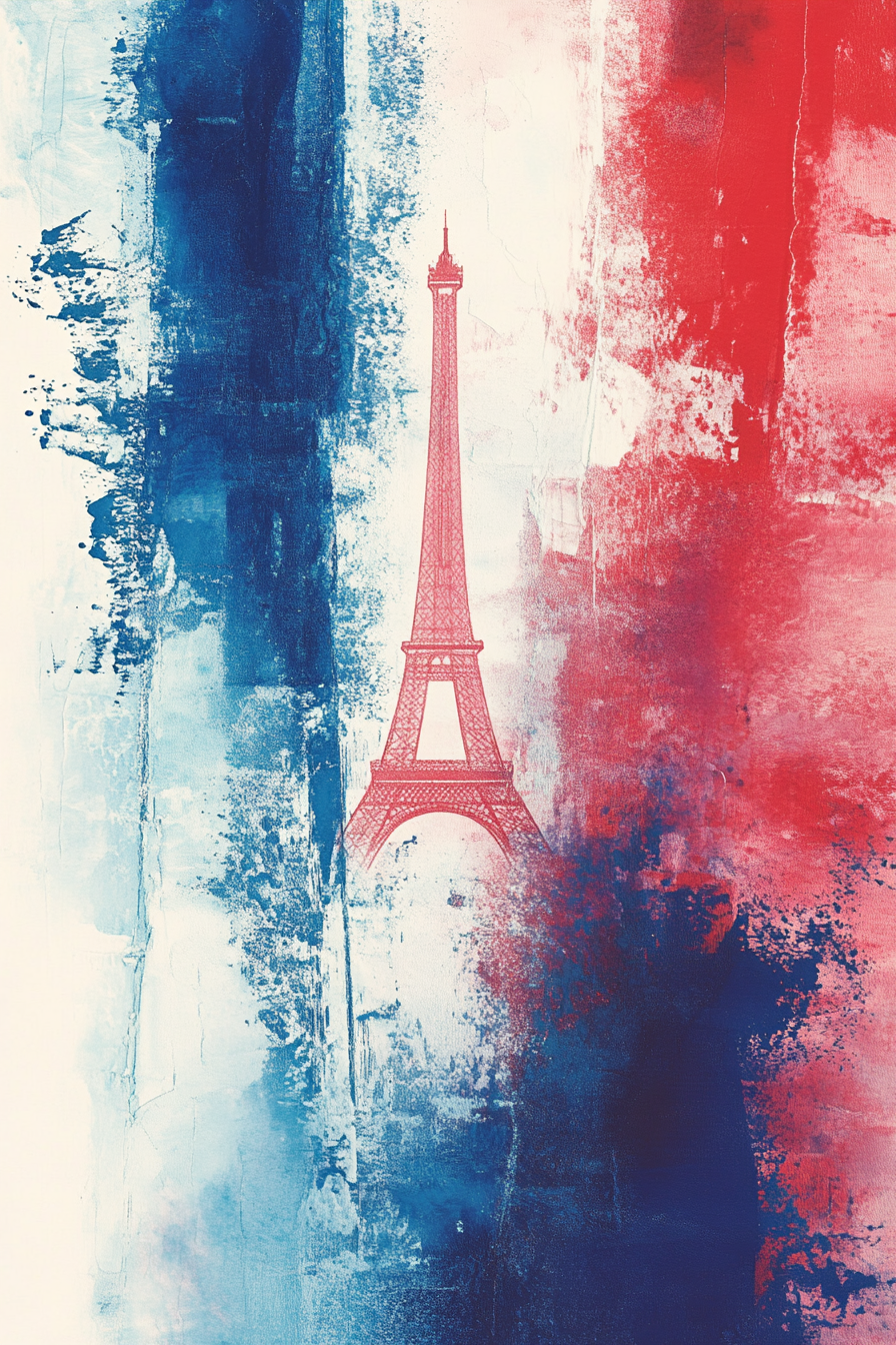 Eiffel Glow Flag Canvas