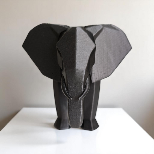 Minimalist Low-Poly Elephant Statue - Modern Living Room & Office Decor