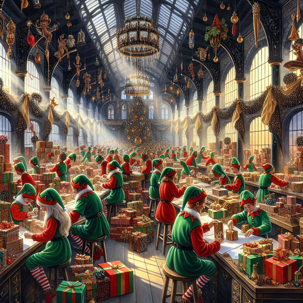 Elfin Joy Christmas Hall Canvas