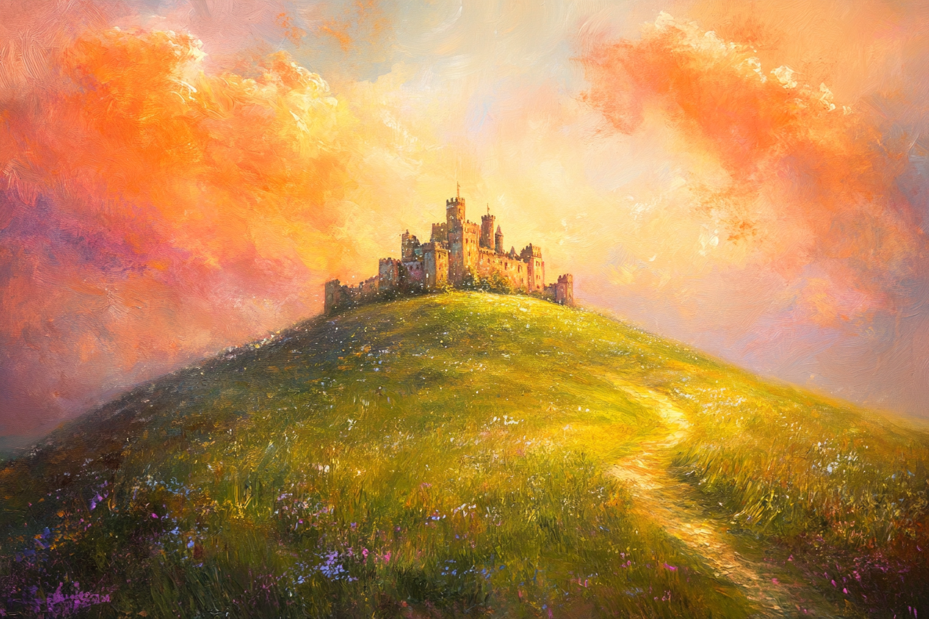 Enchanted Castle Sunset Canvas