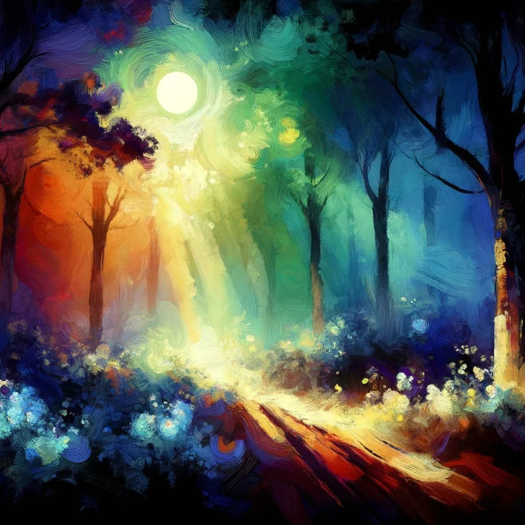 Enchanted Moonlit Forest Canvas