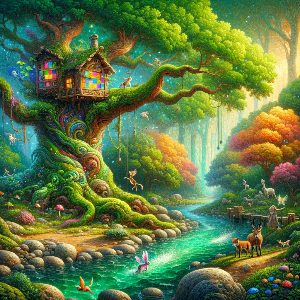 Enchanted Nature's Playground Cotton Cushion