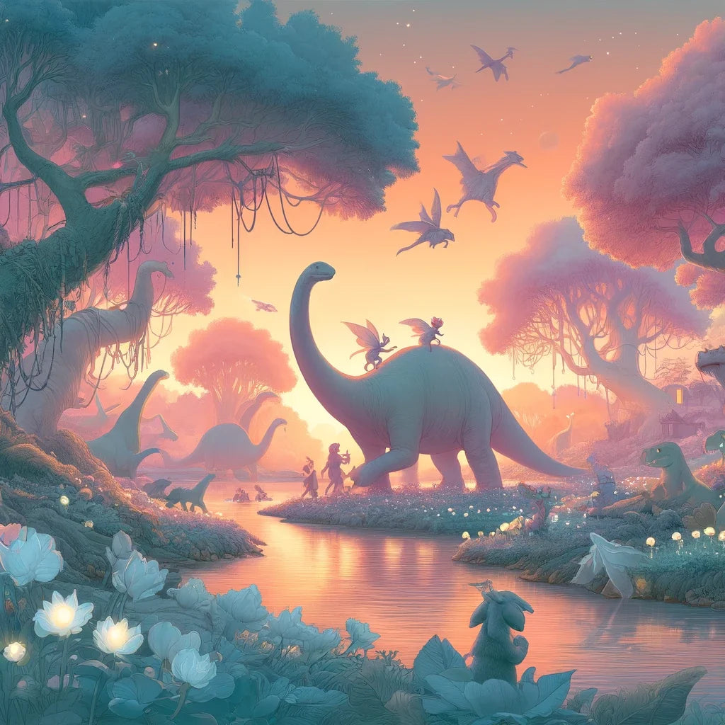 Enchanted Valley Dinosaur Canvas