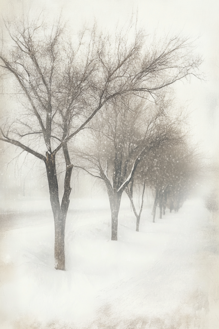 Enchanted Winter Trees Canvas