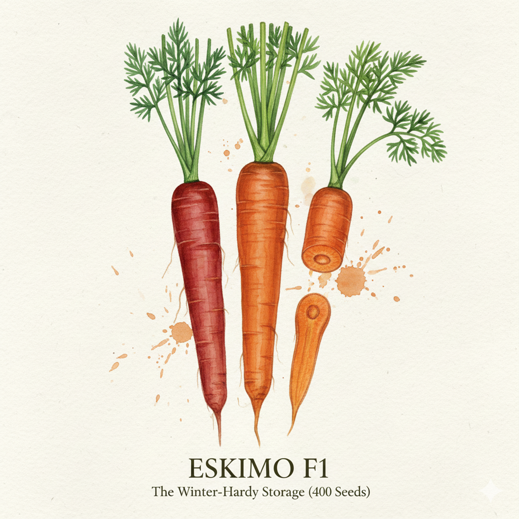 Carrot Seeds - Eskimo F1 - Superior Winter Hardiness (400 Seeds)