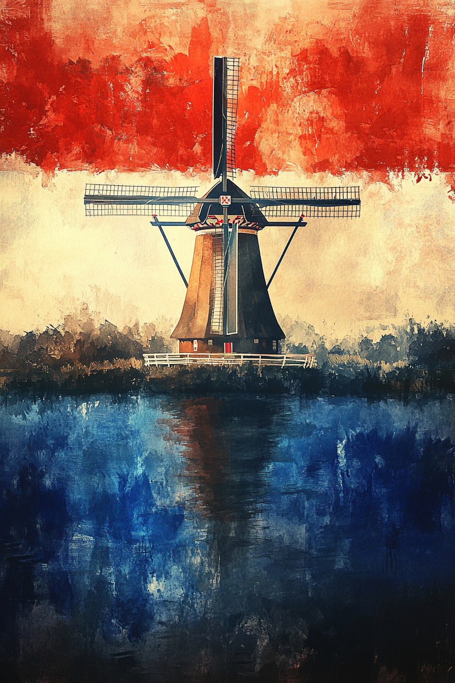 Ethereal Dutch Windmill Canvas