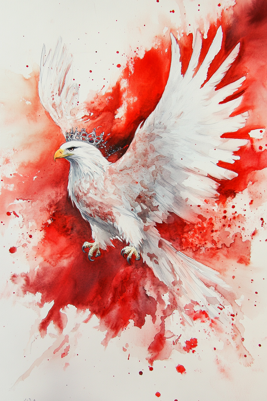 Ethereal Eagle Flag Canvas