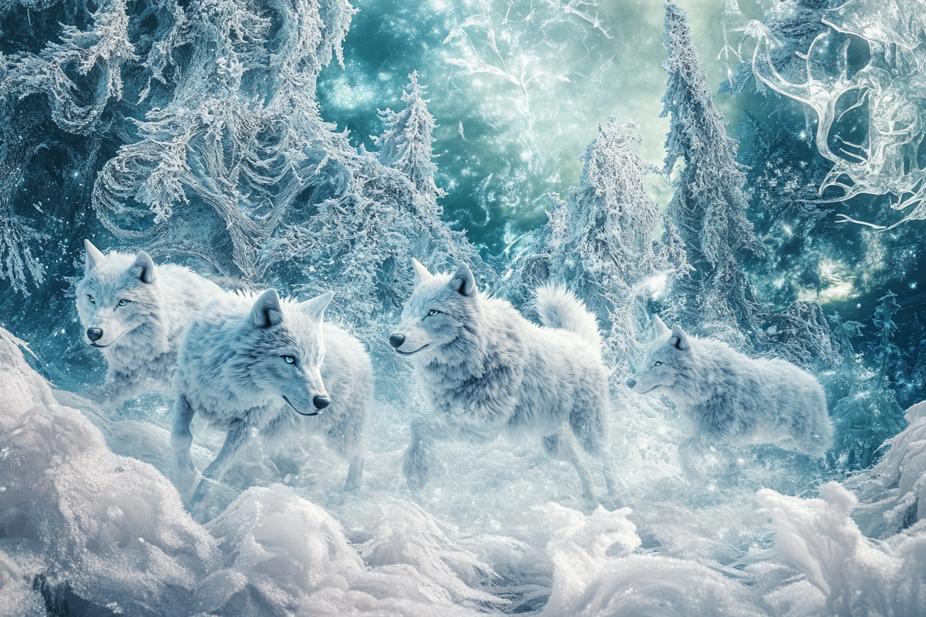 Ethereal Wolf Pack Canvas