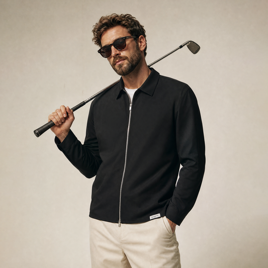 Double Zip Overshirt - Black