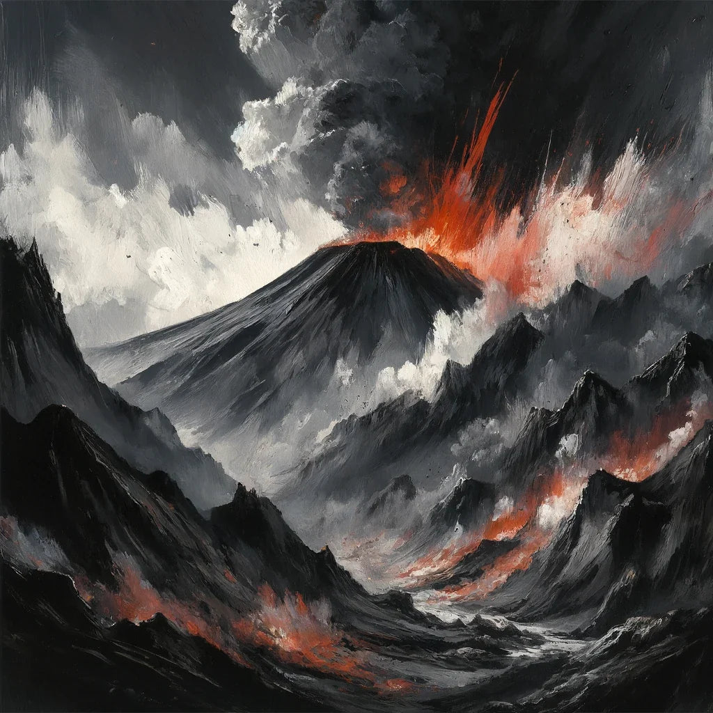 Etna's Fiery Abstract Canvas