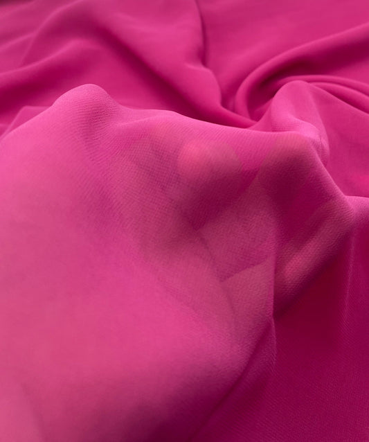 Plain Hot Pink Chiffon Sheer Dress Bridal Fabric