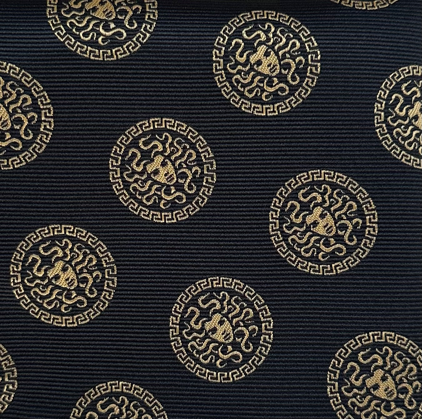 Medusa Pocket Square Black & Gold
