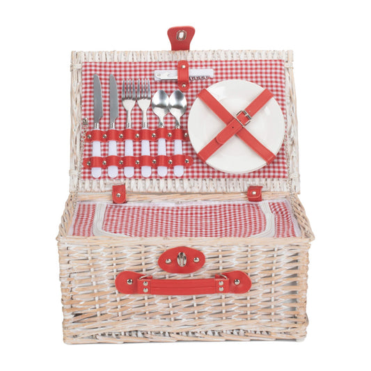 2 Person Red & White Gingham Fitted Hamper