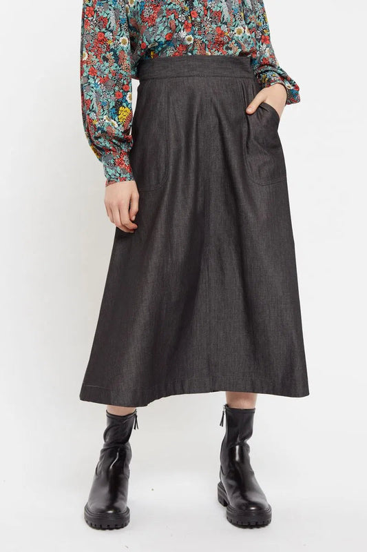 Louche Francoise Chambray Midi Skirt