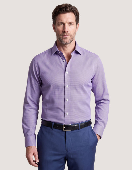 Purple And White Checkered Shirt