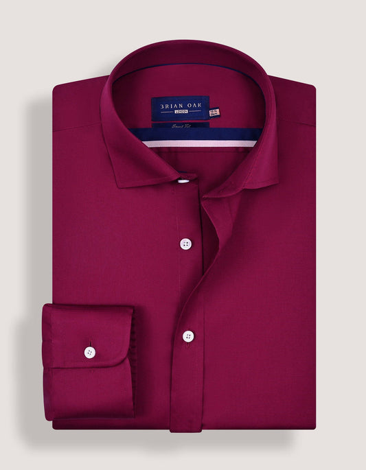 Magenta Satin Dress Shirt