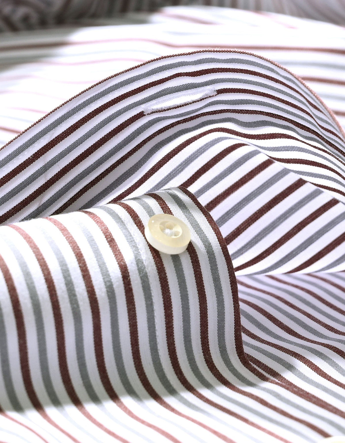 Maroon and Grey Striped Formal Shirt