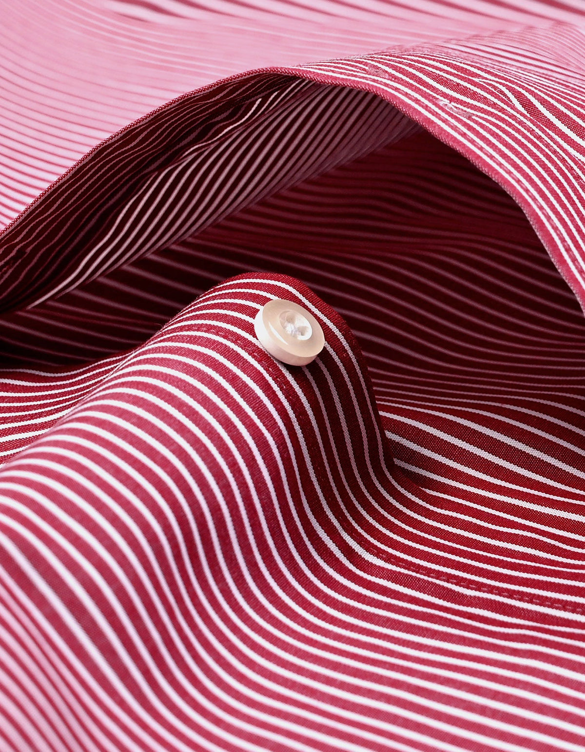 Maroon Stripe Cotton Shirt with Contrast Collar