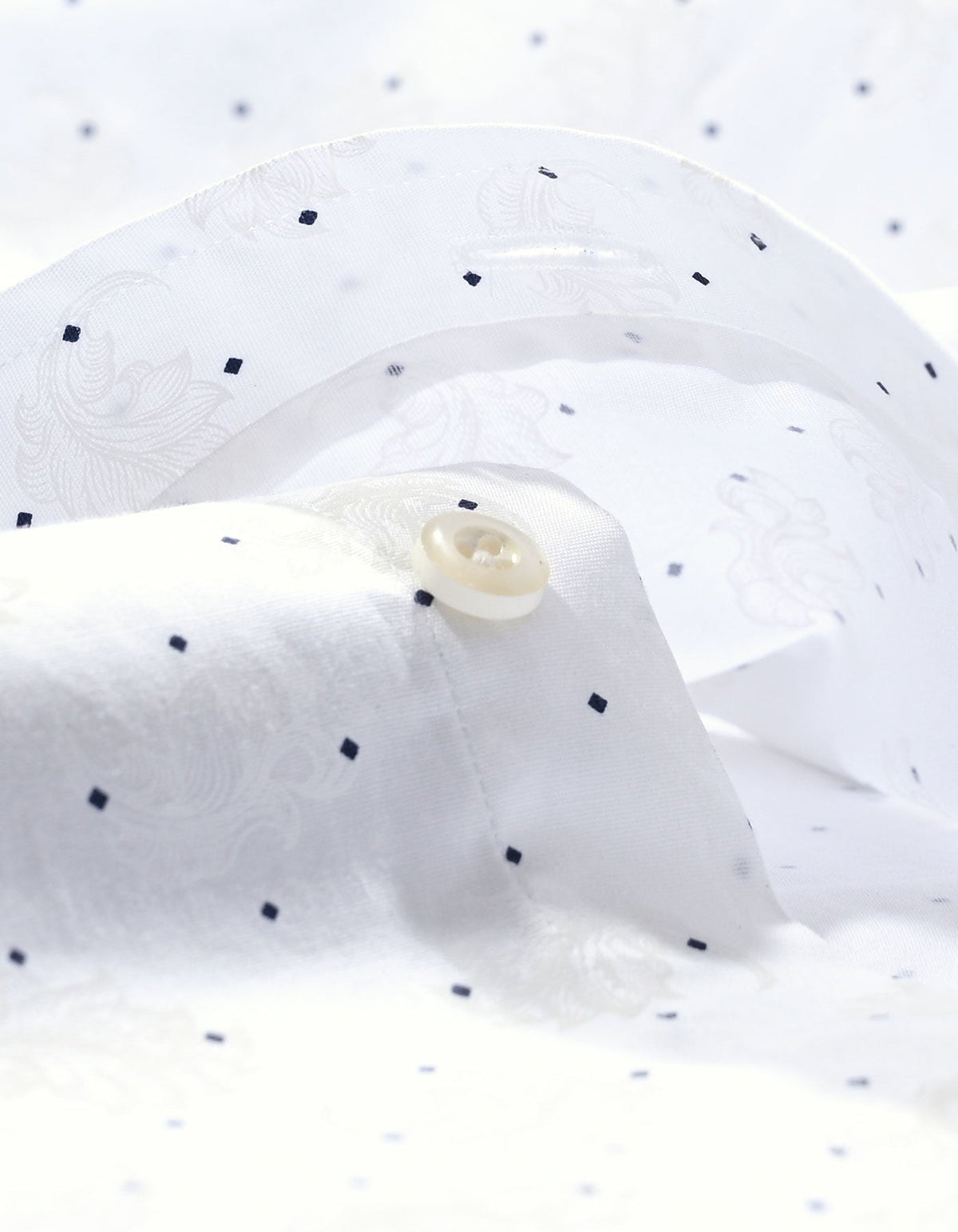 Navy Dotted White Dress Shirt