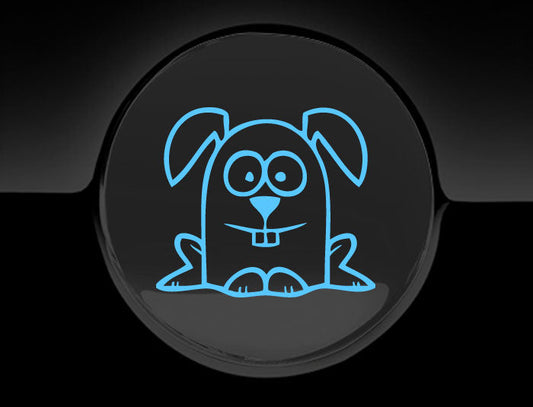 Funny Cartoon Rabbit Fuel Cap Cover Car Sticker
