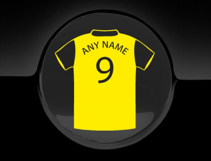 Personalised Football T-Shirt Fuel Cap Cover Car Sticker