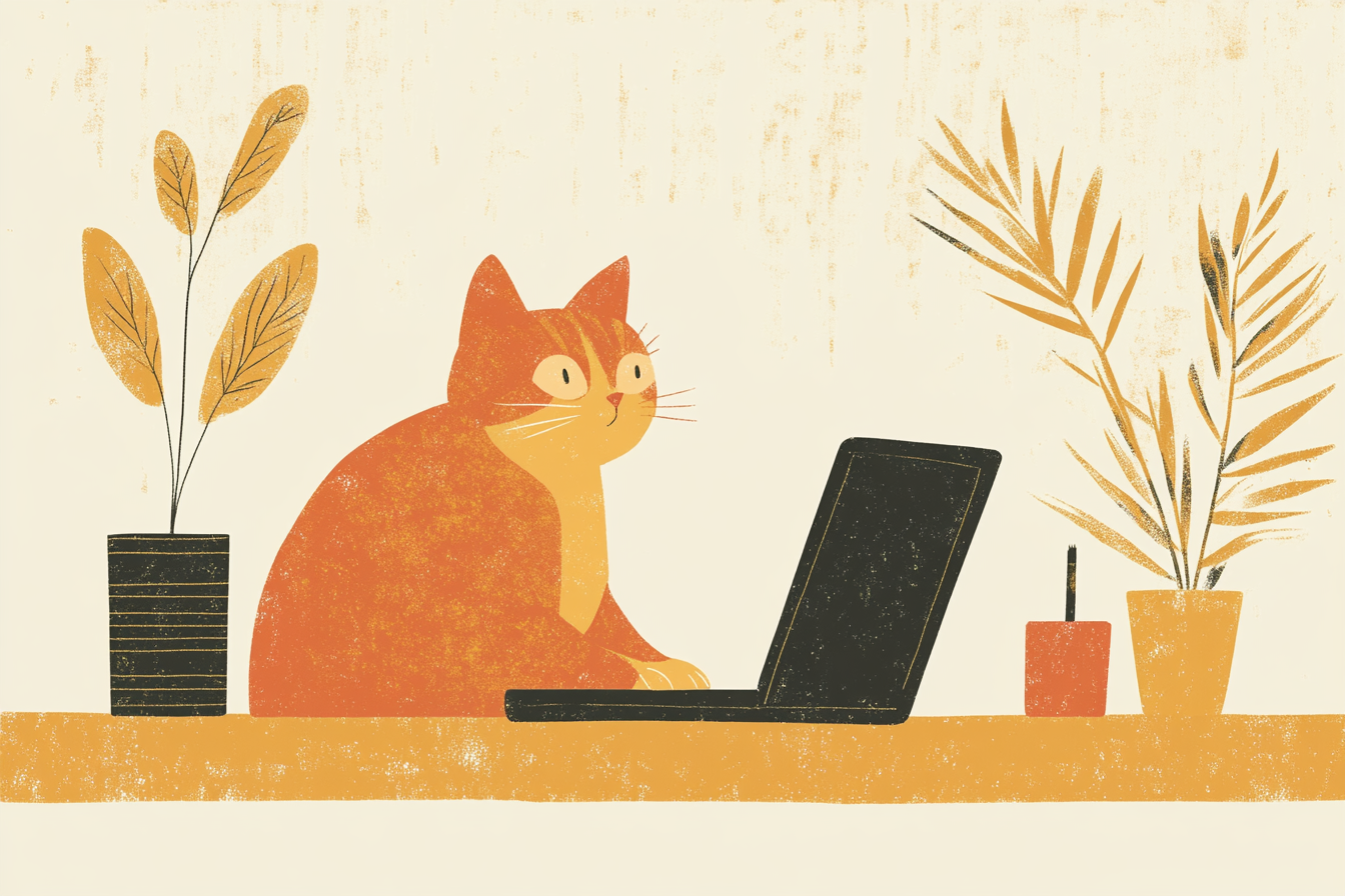 Feline Work Canvas