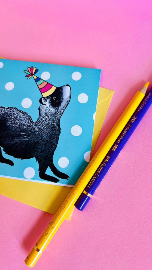 Handmade Ferret Card for Birthday/ Celebration/ Well done