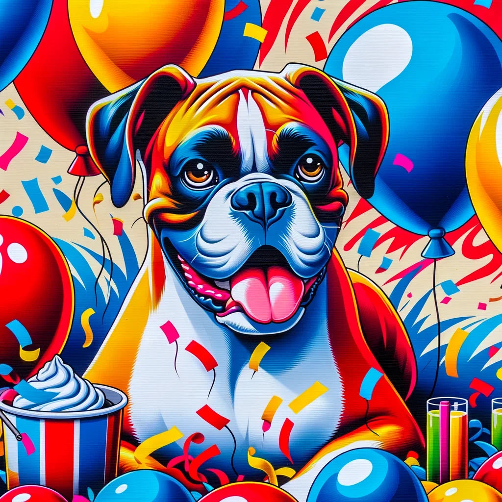 Festival of Colors Boxer Celebration Canvas