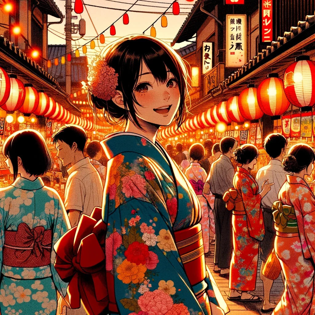 Festive Yukata Joy Cotton Cushion