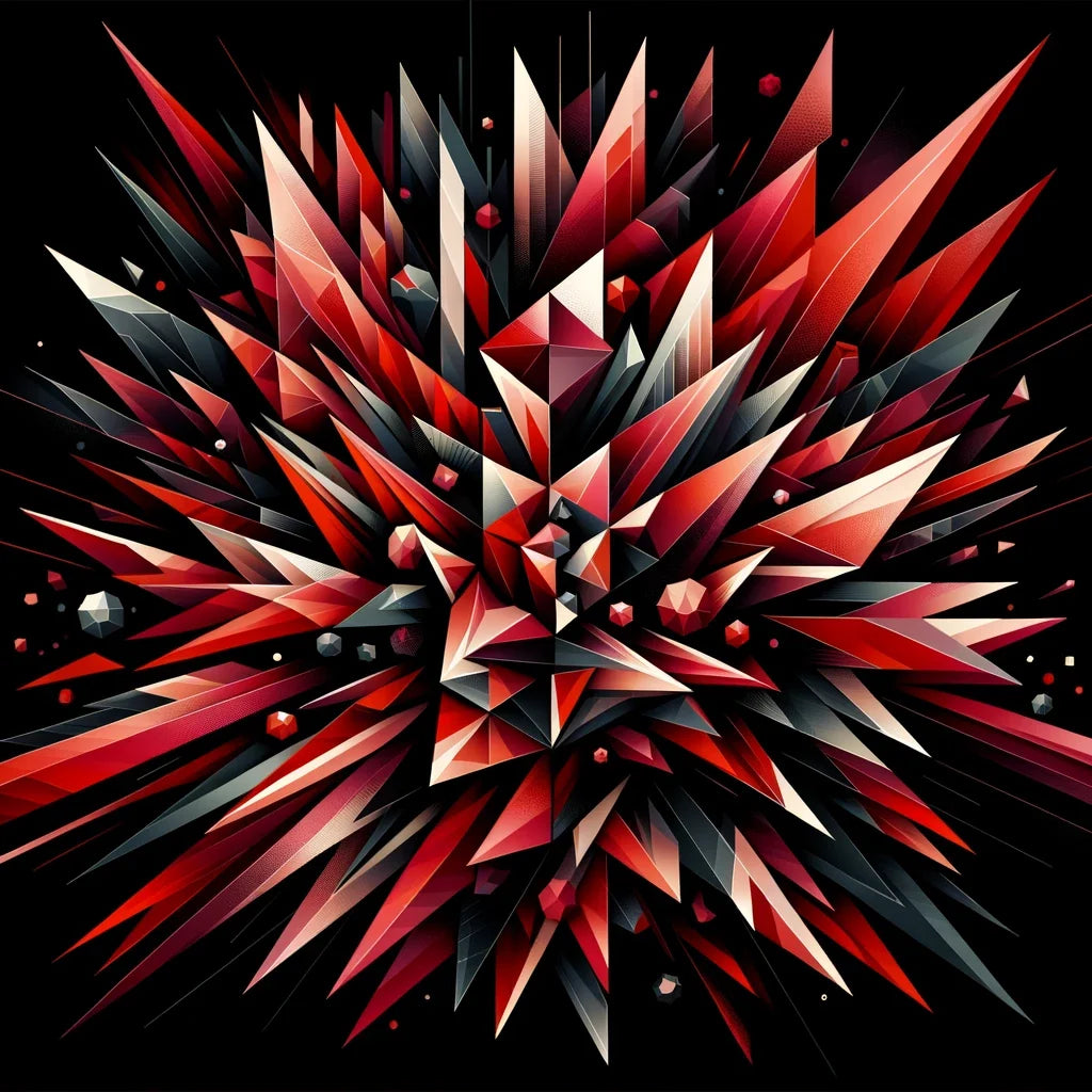Fiery Embrace: Geometric Passion Cotton Cushion