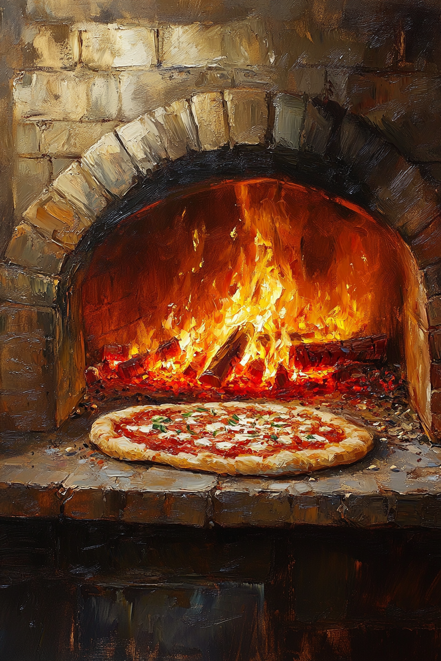 Fiery Pizza Canvas